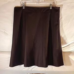 Merona Dark Brown Goured Panel Flared knee length skirt with side zip